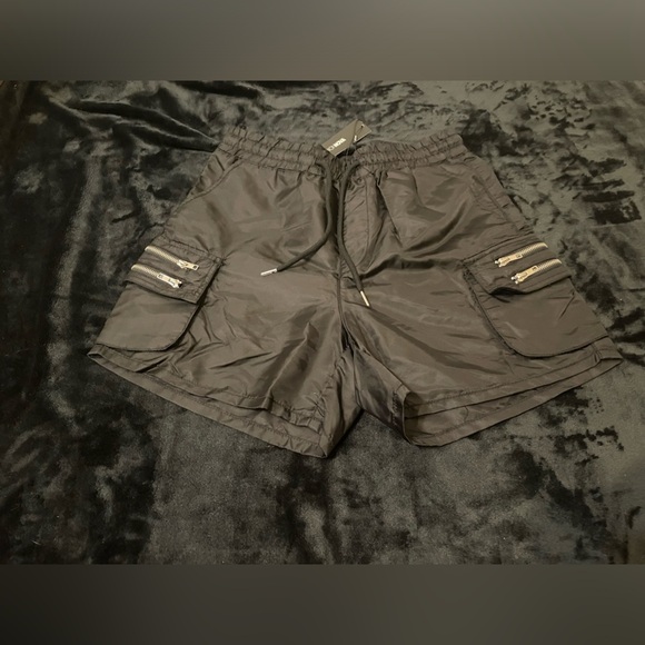 Fashion Nova Pants - Cutting Corners Nylon Cargo Shorts